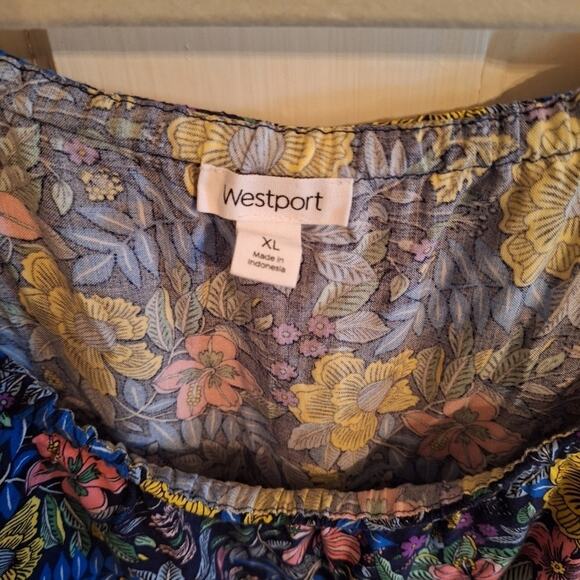 Women's Westport XL Mini Floral‎ Dress Fringe Festival Picnic Spring Summer - Picture 3 of 3